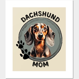 Dachshund Doxie Wiener Dog Mom Dog Breed Portrait T-Shirt Posters and Art